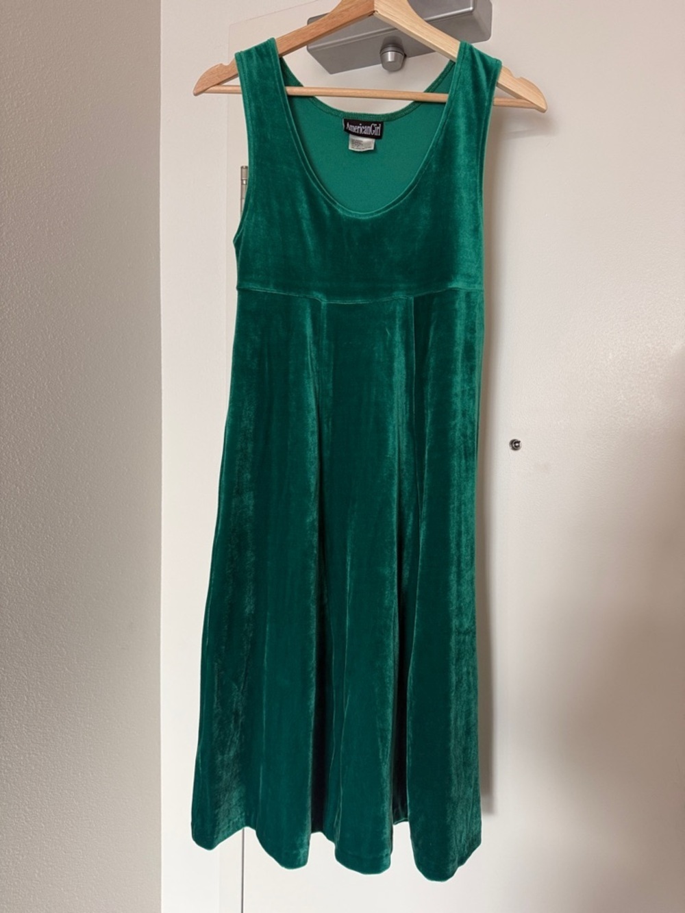 American Girl RARE Emerald Green Velvet Maxi Dress